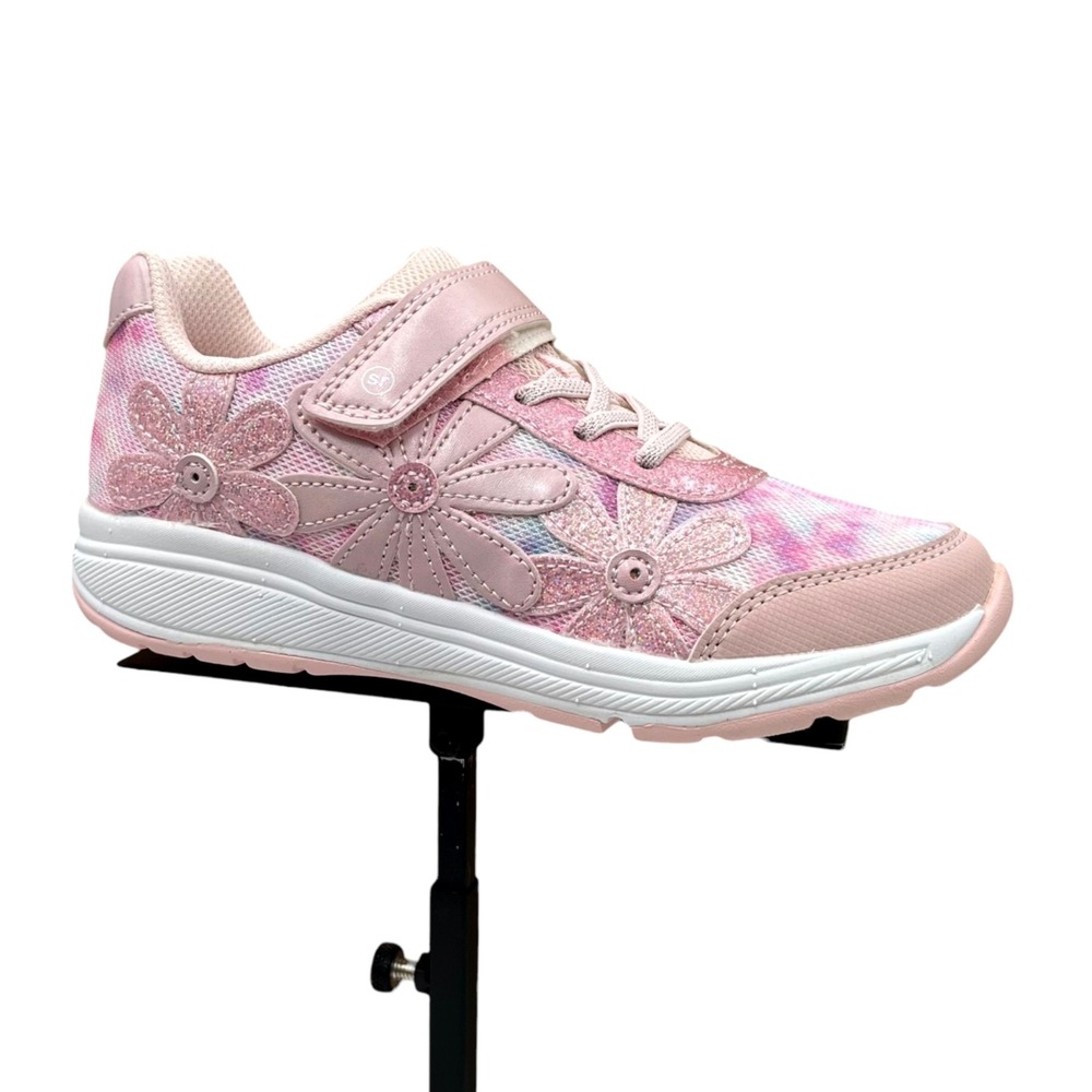 Stride Rite Youth Girls SR Glimmer Light Up Sneakers Size 3W Blush Pink Slip-on